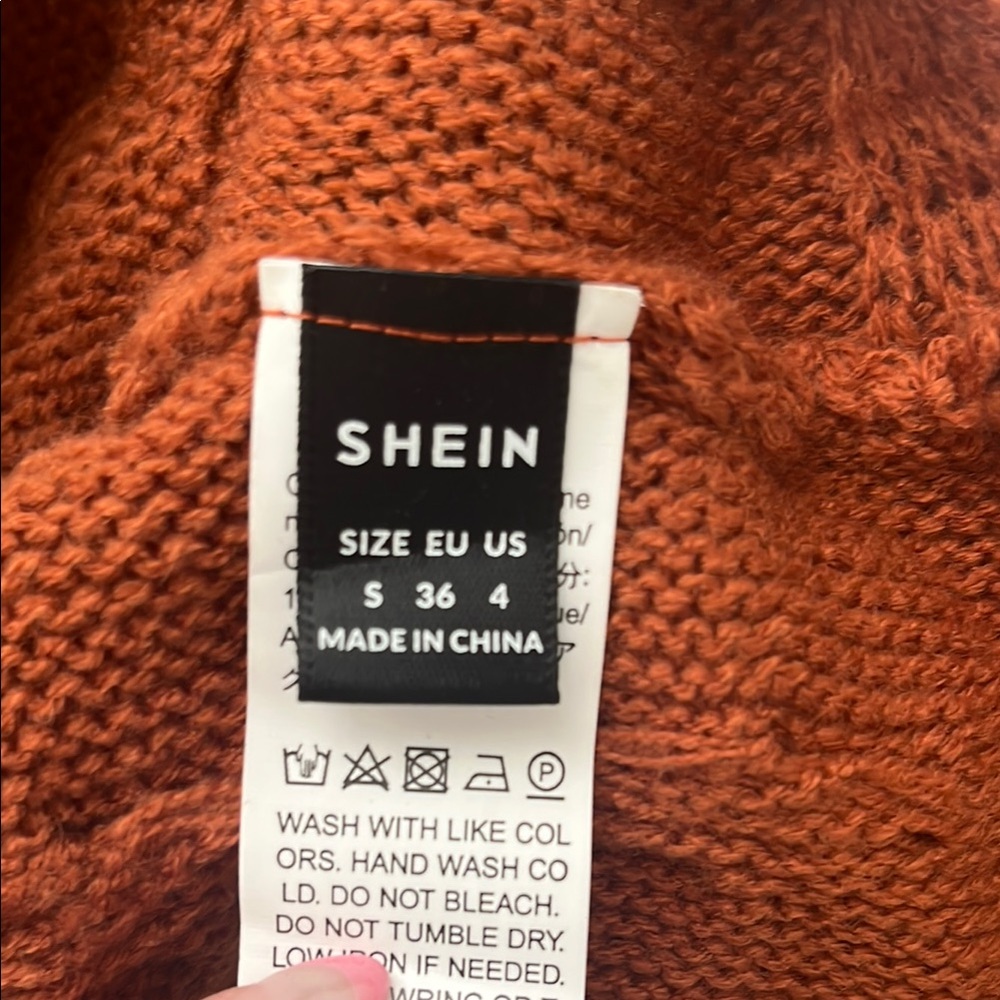 Rust Cable Knit Sweater - Picture 3 of 3